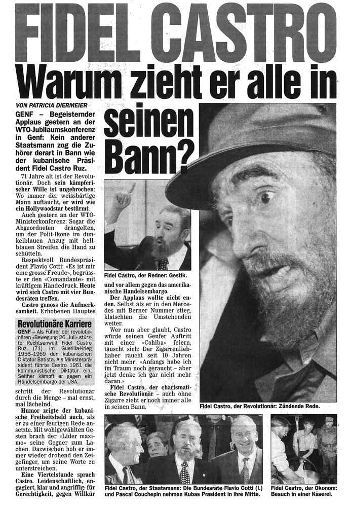 Fidel Castro in der Schweiz